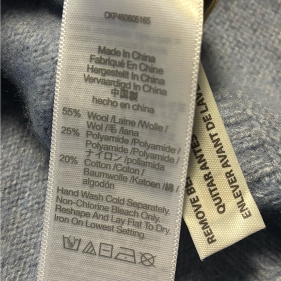 Madewell Clemence Cropped Cardigan Sweater Size M Heather Blue Wool close knit - Picture 9 of 10